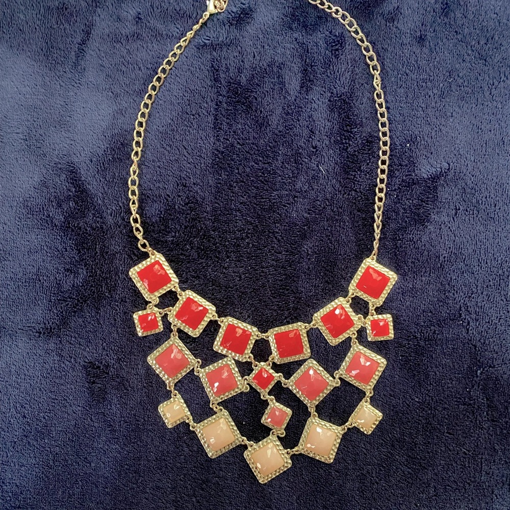 Pink Ombré Layered Statement Necklace